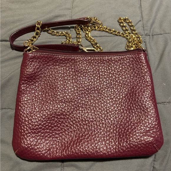 LODIS Burgundy Italian Pebbled Leather Emily 5 in 1 Convertible Bag - Picture 5 of 6